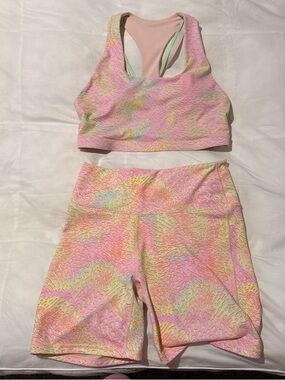 Fabletics Pink Pastel Multi Athletic Shorts Set